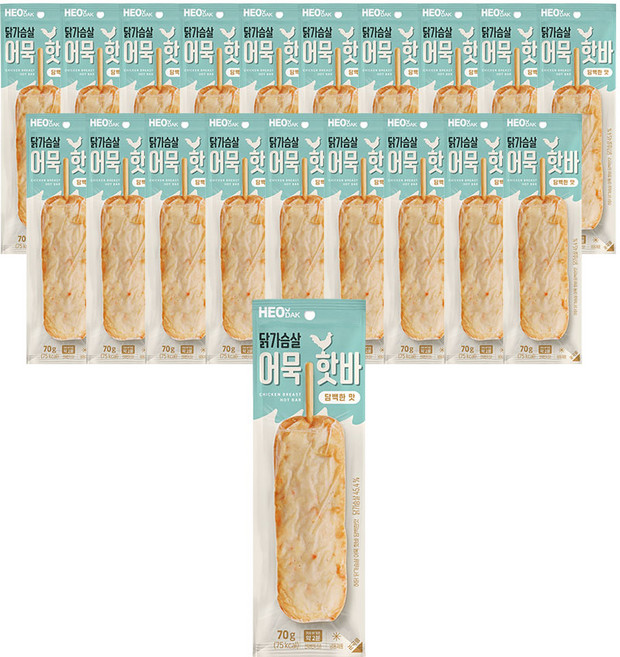허닭 닭가슴살 어묵 핫바 담백한맛, 70g, 20개