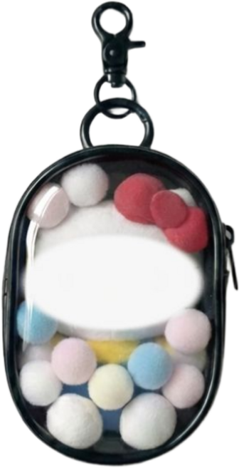 1+1 인형 보관 PVC 파우치 키링(솜솜이 포함)