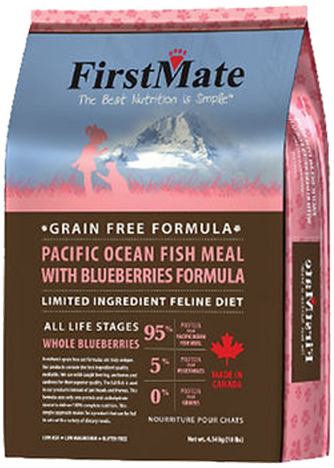 FirstMate 第一饗宴 太平洋海魚藍莓無穀貓飼料 1.8kg 全齡貓適用 加拿大製造, 1個, 混合口味