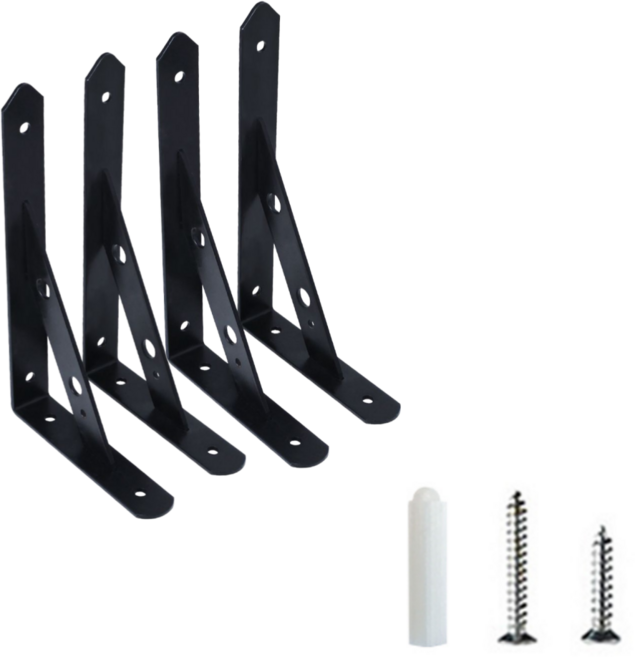 후스픽 튼튼한 선반받침대 경첩 브라켓 벽선반 지지대 받침대 기억자 꺽쇠 까치발, 4개