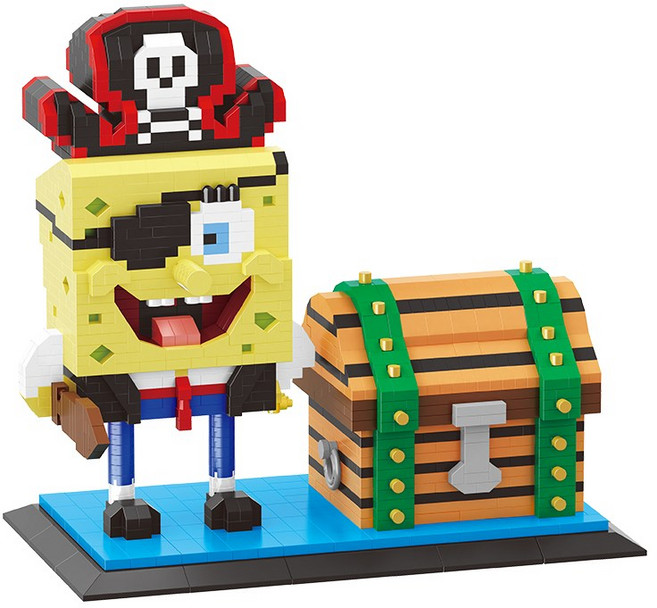 BEACON 나노블럭 미니블럭 해적보물상자, 혼합, 1개