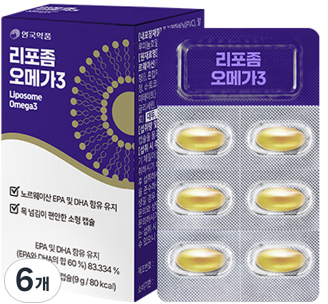 안국약품 리포좀 오메가 3 9g, 30정, 6개