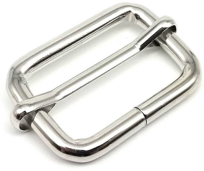 슬라이더 핀 조정 가방 개 버클 5 어깨 롤러 두꺼운 직사각형 가죽 링 백팩 벨트 O 트라이글라이드 스트랩, inner wide 38mm, silver, 1개