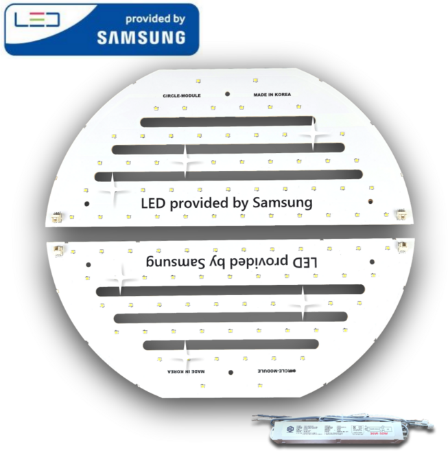 삼성LED 모듈 원형방등 50W 380x160mm 2장 국내제작 플리커프리, 주광색, 1세트