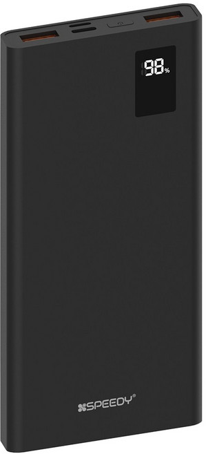 SPEEDY 슬림핏 PD 20W 고속충전 보조배터리 10000mAh 멀티단자 + 케이블, SPE-B2PA10DPQ, 블랙