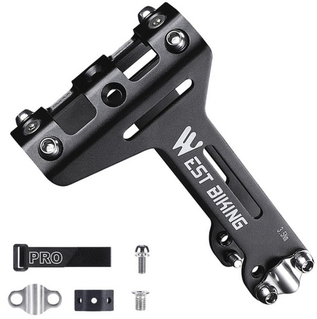 시그니처베이지 자전거 물통 거치대 연장 확장 더블 케이지 마운트 YPZ305, 1개, 블랙