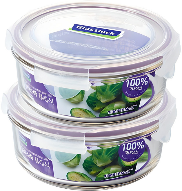 글라스락 퍼플에디션 원형, 2개, 720ml