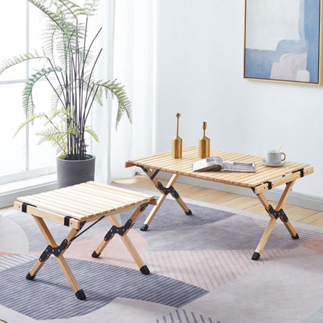 감성캠핑 접이식 원목 초경량 감성 캠핑 폴딩 우드 롤테이블 전용가방포함