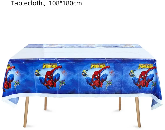 쿠쿠스토어 스파이더맨 테마 테이블보 어벤져스 히어로 생일 파티 장식 플라스틱 커버 게임 데이 완벽, 12 style 1