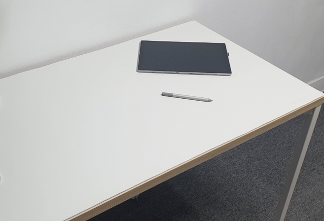 데스커 멀티책상 1200/1400전용 가죽매트, 데스커멀티책상1200, 크림화이트