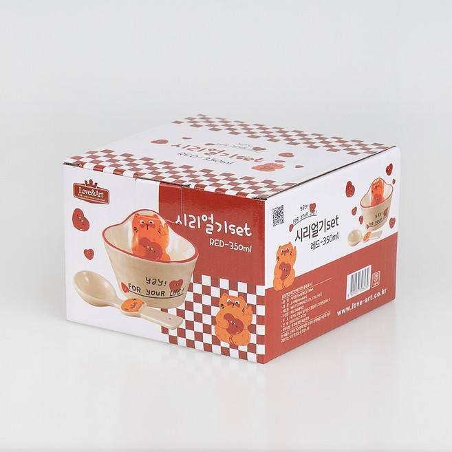 비스토어 시리얼기SET 요거트볼 시리얼볼, 1개, 레드