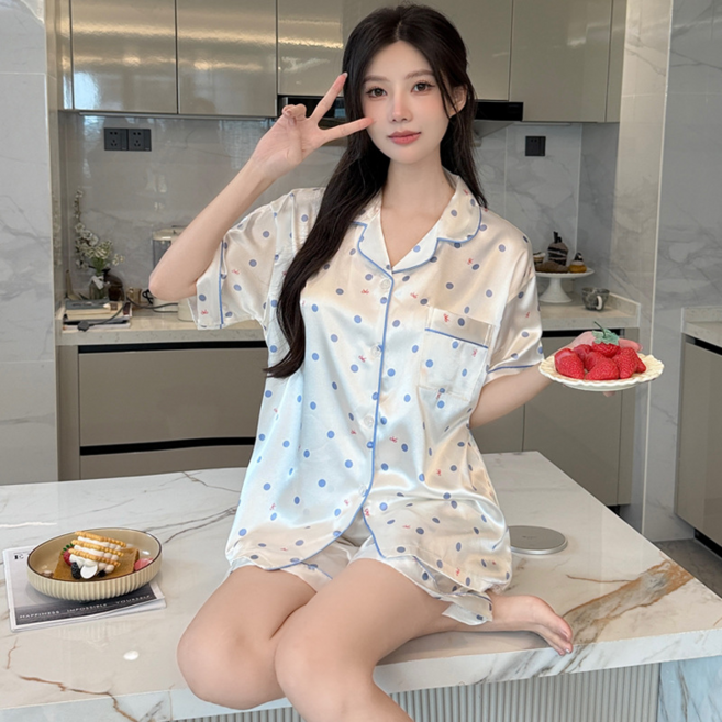 PEAGEW 夏季短袖短褲睡衣套裝