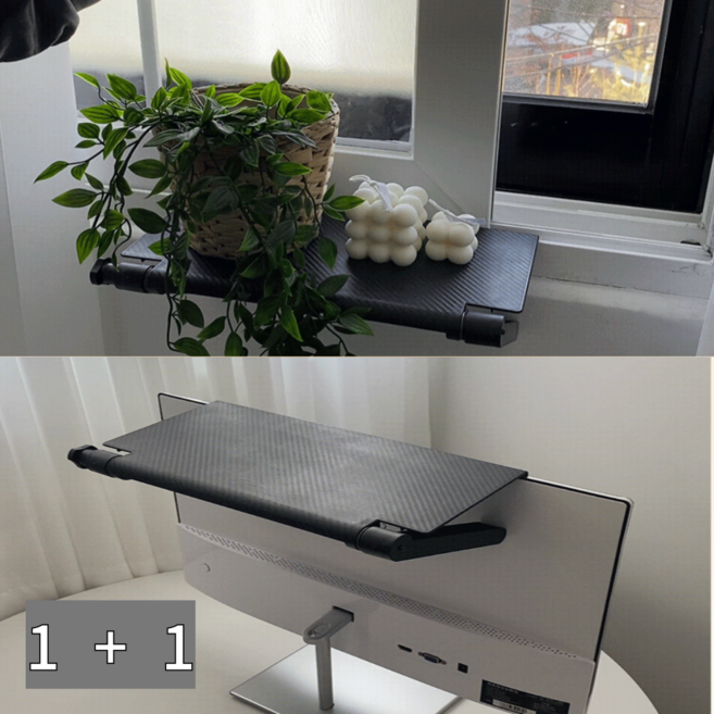 올샵 모니터 상단 셋탑박스 거치 선반, 블랙M, 2개