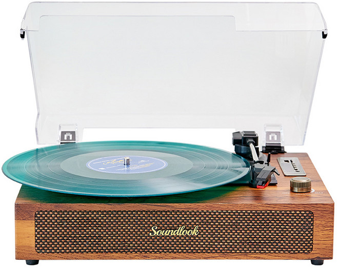 사운드룩 블루투스 LP 턴테이블, MOCHA, 우드