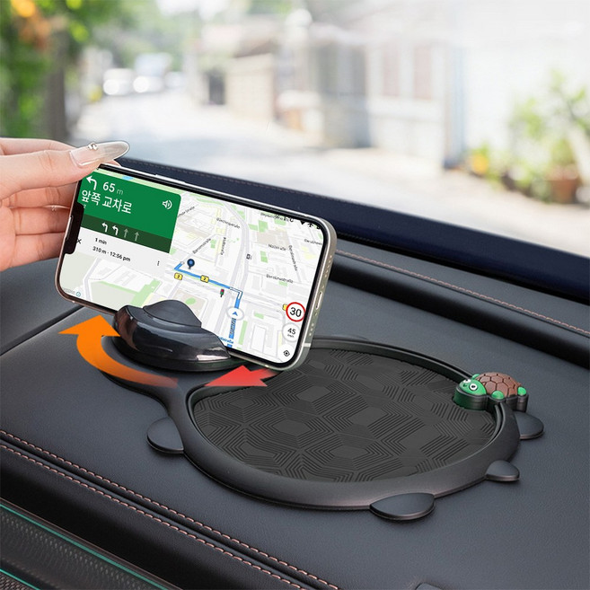 차량용 대쉬보드 논슬립패드 미끄럼방지 다기능 휴대폰 거치대 3in1 주차번호판, 검은색, 1개