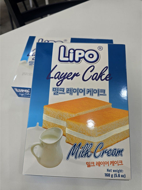 리포 레이어 케이크 개별포장 [밀크], 1박스, 160g