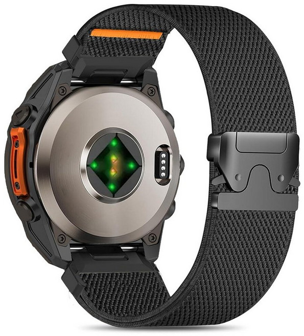 156963 HQzon Garmin Fenix 6X/7X/5X/8 51mm/5X 플러스/3/6X Pro와 호환되는 26mm 낙하산 버클 시계 밴드 Descent MK2i 스마, 블랙