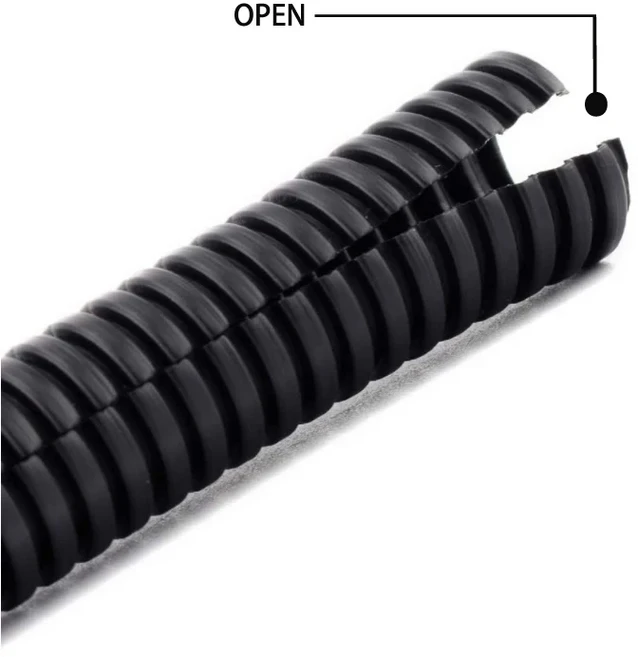 호환 차량 트럭 바이크 오토바이 엔진 전기 케이블 보호용 컬러 차량 와이어 루프 슬리브 골판지 플라스틱, 06 10mm, 01 Black Open