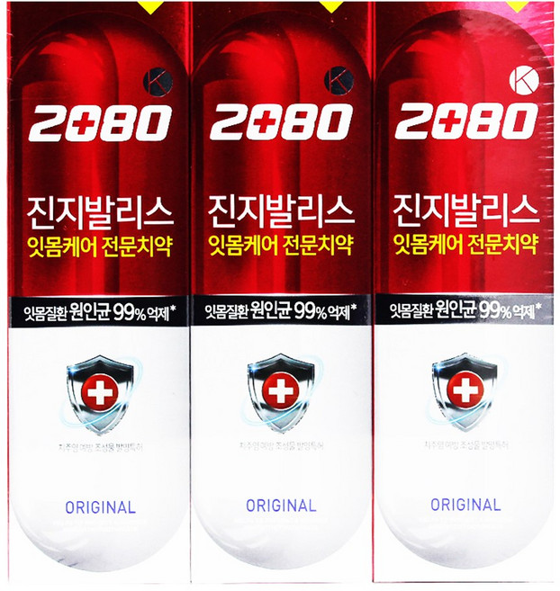 2080 2080 진지발리스 치약 기획 오리지날 120gx3, 120g, 단품