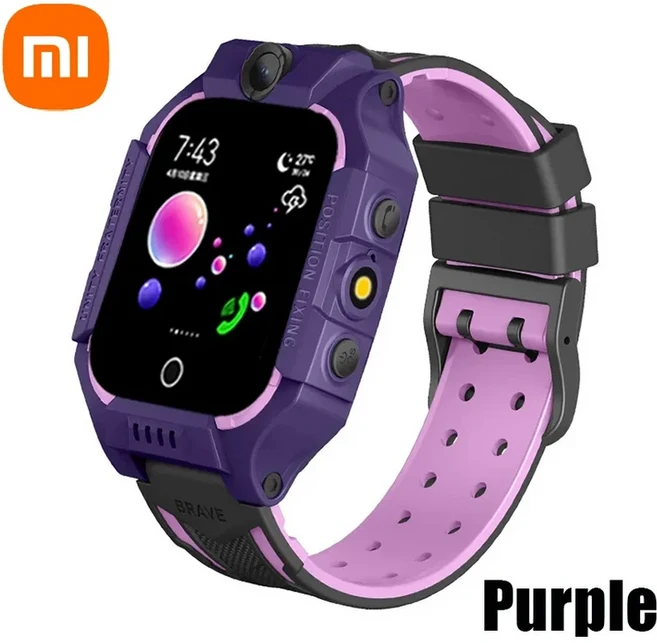 Xiaomi Kids 4G 스마트 시계 SOS GPS 위치 Sim 카드 통화 어린이 SmartWatch 카메라 Ios Android 용 방수, 06 Purple