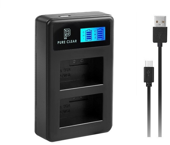 퓨어클리어 캐논 LP-E12 LCD 2구 USB 호환충전기 EOS M50 MARK II, 1개