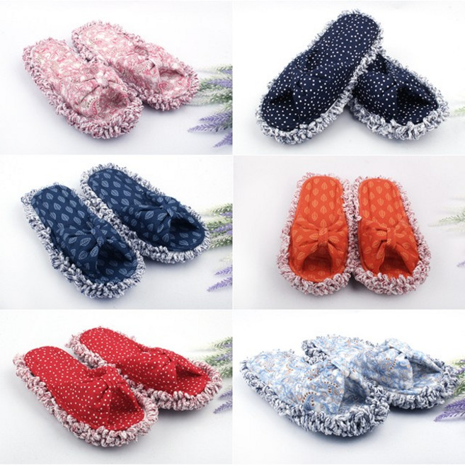 청소용 거실슬리퍼 층간소음 방지 실내화 극세사 거실화 걸레질 신발 - 청소슬리퍼, 페이즐리스카이, 1개