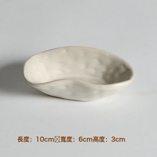 復古果盤高顏值手捏粗陶菜盤日式陶瓷手工盤子, 1個, 3.5英寸手捏型味碟
