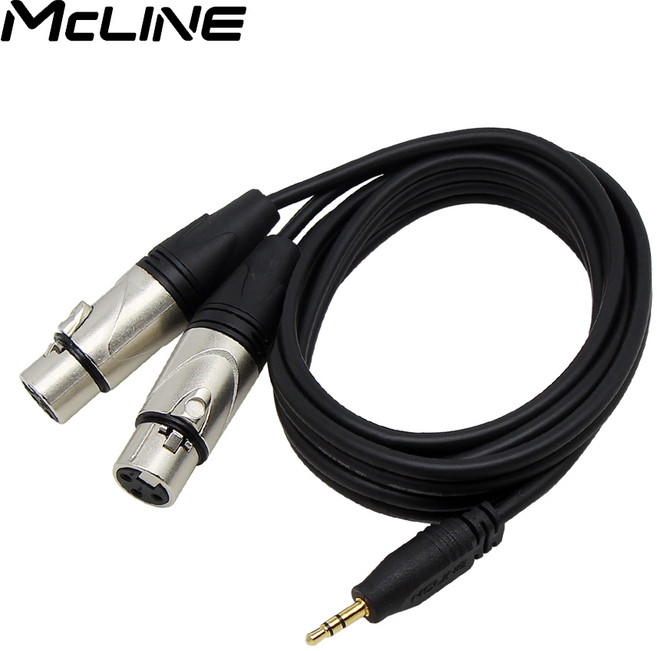 스테레오 3.5mm 2 XLR 캐논 오디오 케이블 스피커선 AUX 잭 앰프 믹서 연결선, MC-HA47 ST3.5-2캐논/암 5M, 1개