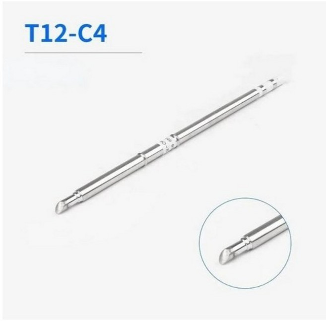T12 전기 납땜기 납땜 인두기 인두 팁 K B2 BC2 ILS JL02 D24 KF BC3 C4 FOR HAKKO FX951 DIY 스테이션 키트, 15) T12-C4, 1개