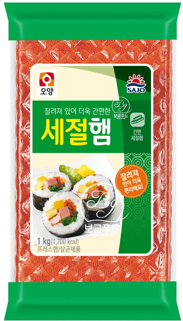 사조오양 김밥속햄 세절햄 1kg, 3개