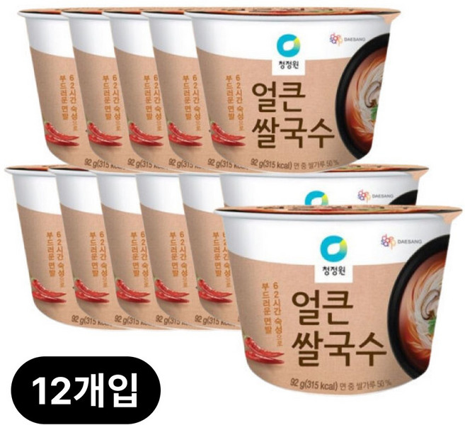 얼큰 컵쌀국수 (1박스), 92g, 12개