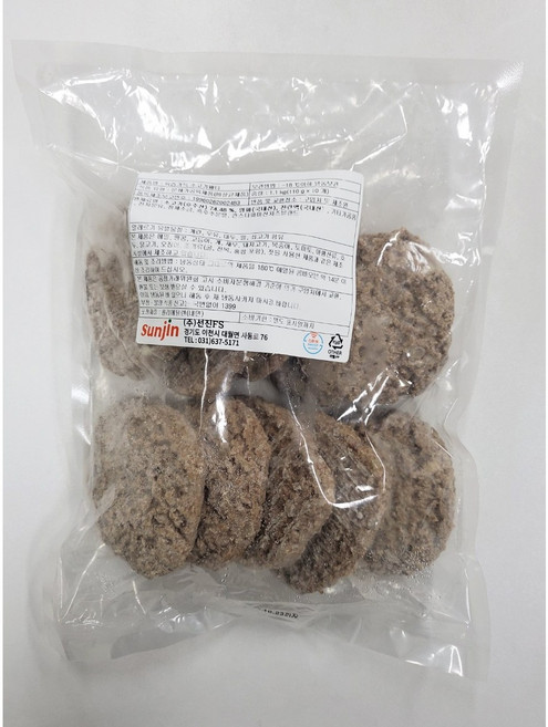 선진 육즙가득소고기패티 1.1kg (110g x 10개) x 10봉 육즙이 팡팡 터지는 소고기패티, 10개