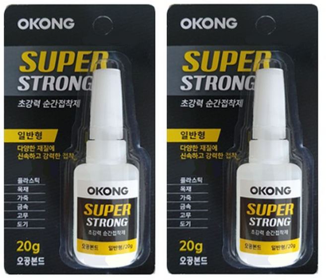 오공 슈퍼스트롱 순간접착제 일반형 20g, 2개