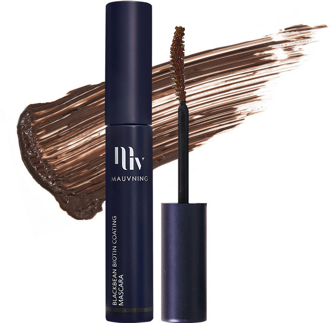 모브닝 블랙빈 비오틴 코팅 안번지는 마스카라 롱래쉬 효과, 1개, 브라운
