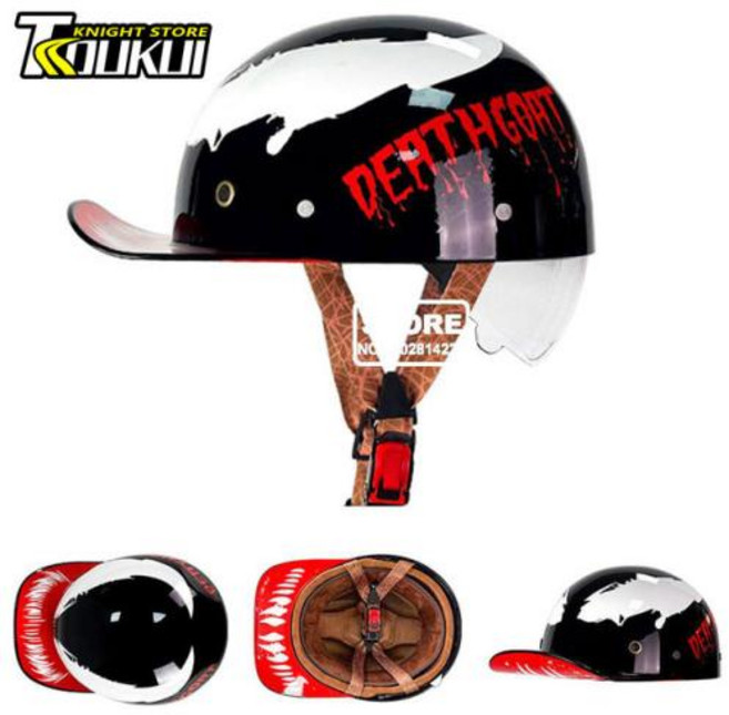 남녀공용 오토바이 하프 헬멧 야구 모자 사이클링 헬멧 신제품, 40) QKE005-9-XXL