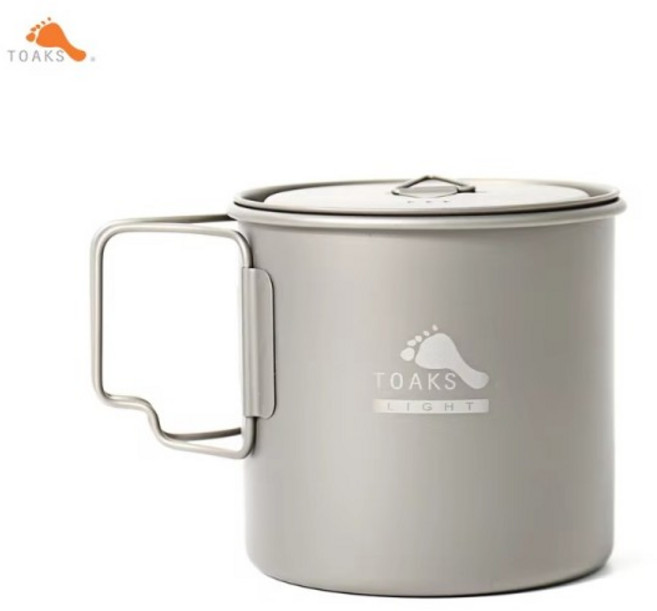 TOAKS 티타늄 냄비 컵 초경량 버전 캠핑 POT-650-L 650ml, 01 CHINA, 1개