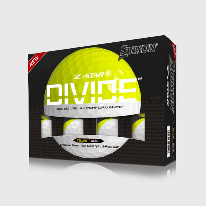 스릭슨 Z STAR DIVIDE 골프공 3피스, 화이트 + 옐로우, 12개입, 1개