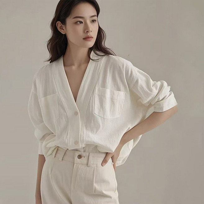 SELEAD 여자긴팔남방 린넨마셔츠 여자오버핏셔츠 면 셔츠 여성 루즈핏 캐주얼 상의 이너 셔츠