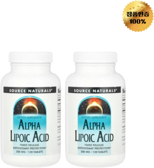 1+1 소스내추럴스 알파리포산 300mg 서방형 120정, 2개 - 쿠팡