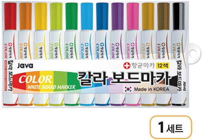 자바펜 칼라 보드마카, 12색, 12개