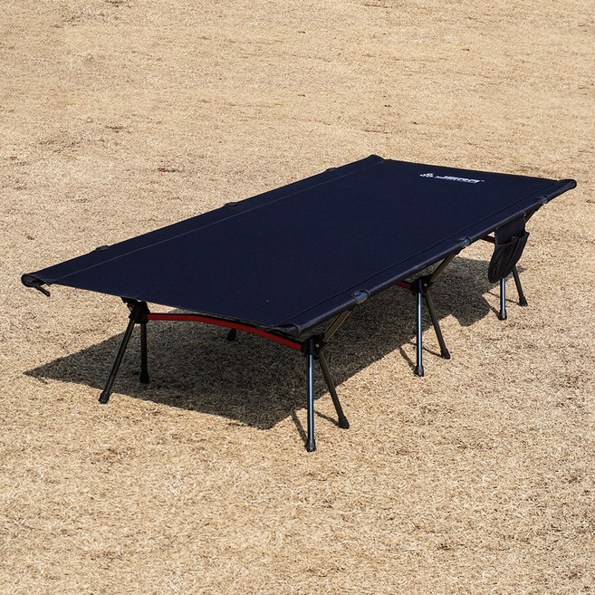 제라 접이식 야전침대 와이드 경량 휴대용 간이용 침대 캠핑, 블랙