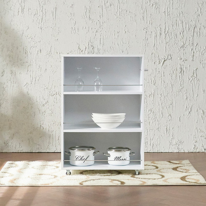 동서가구 핏틈 미니 300 슬라이딩 틈새장 DF926456, 화이트