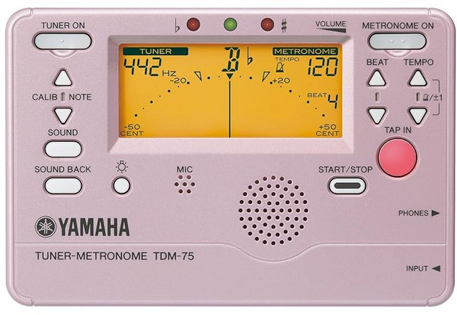 YAMAHA 야마하 튜너 메트로놈 플래티넘 핑크 TDM-75PP, 1개