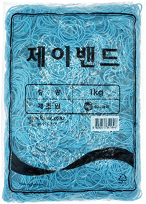 하나제이 고급칼라밴드 1kg 60 x 1.3 mm 제이밴드, 1개, 하늘(라이트 블루)