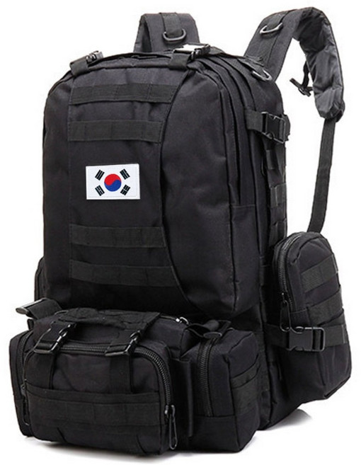 비엠에프 대용량 밀리터리스타일 여행용 멀티파우치 55L 군용가방, 블랙