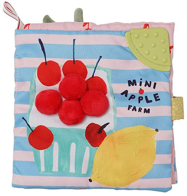 Manhattan Toy Mini-Apple Farm 소프트 액티비티 크링클 북 아기 및 유아용 디스커버리 거울과 질감 있는 치발기 포함, 소프트 북