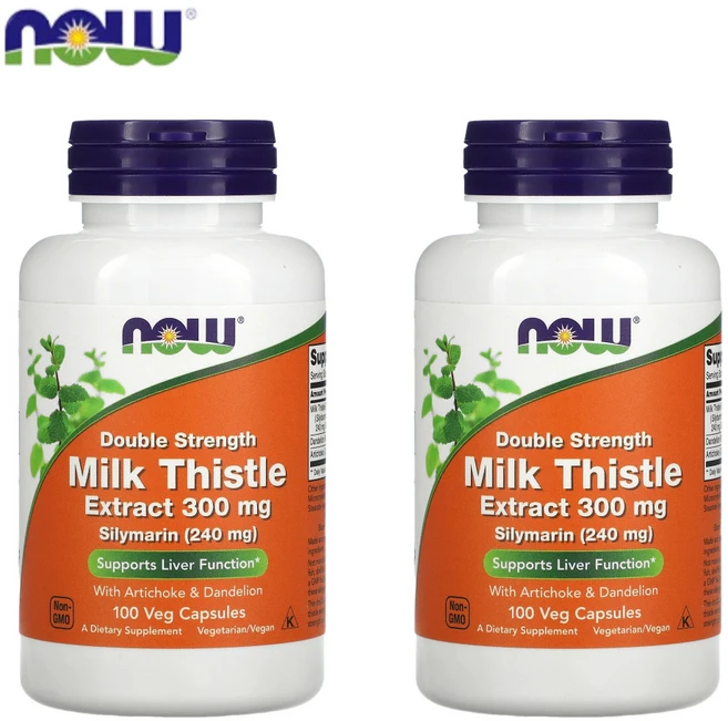 나우푸드 밀크씨슬 추출물 더블 스트렌스 300mg 100정 실리마린 아티초크 2개 - 쿠팡