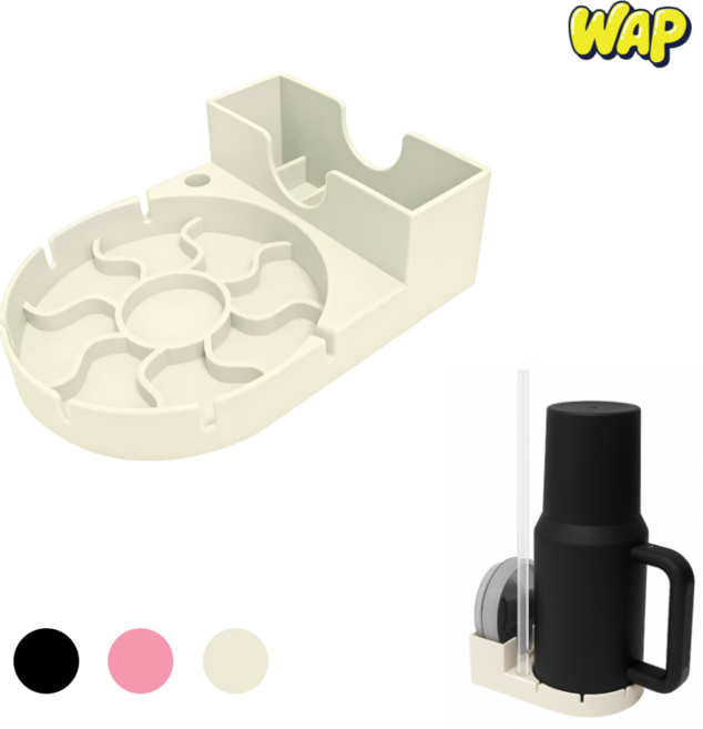 WAP 스탠리 호환 텀블러 건조대 건조매트 실리콘 수납 물빠짐 보틀랙 다용도 물병 거치대, 1개, 크림