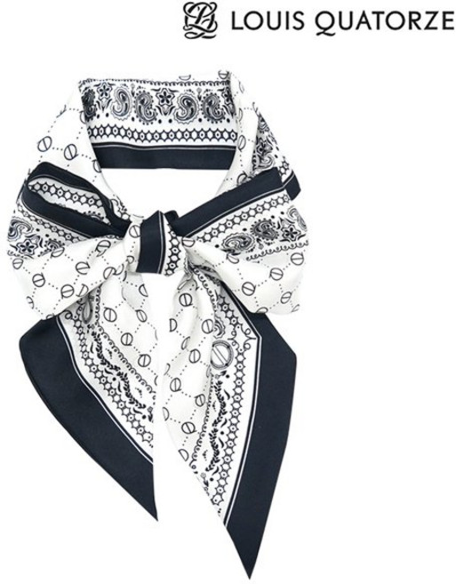 루이까또즈 (2BSM449WH) 실크 방도스카프 아테나 화이트 237412