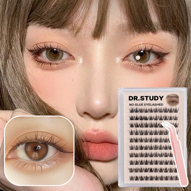 닥터스터디 풀없이 붙이는 노글루 속눈썹 셀프 아이래쉬, 100개, 브라운